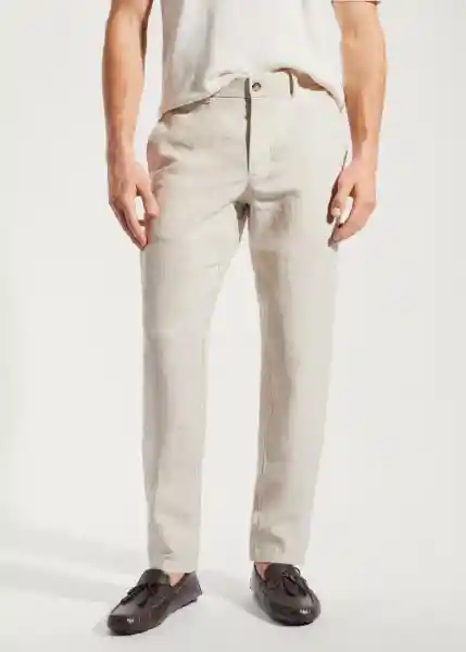 Pantalón Oyster Crudo Talla 48 Hombre Mango