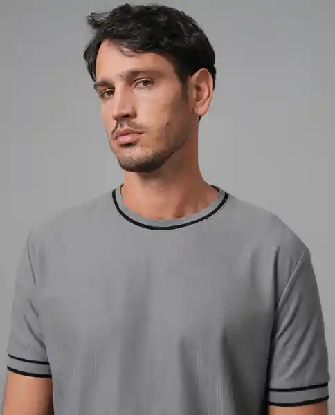 Camiseta Hombre Gris Talla L 109G109_GRI184005 Rifle