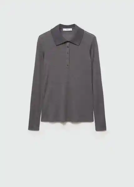 Camisa Polo Elvis Gris Talla L Mujer Mango