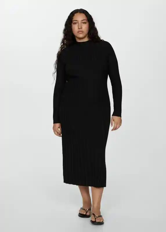 Vestido Flurry Negro Talla M Mujer Mango