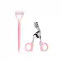 Set de Encrespador de Pestañas y Peine Peach Pink Miniso
