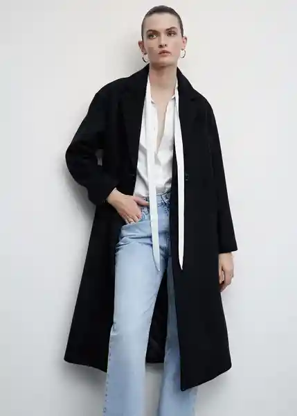 Abrigo Gauguin Negro Talla S Mujer Mango