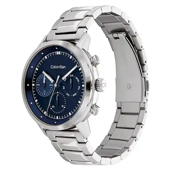 Reloj Gauge Para Hombre Color Plateado 25200063 Calvin Klein