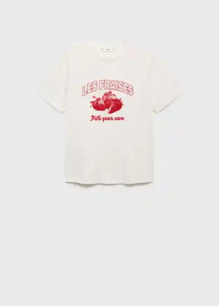 Camiseta Fruit Fresa Talla L Mujer Mango