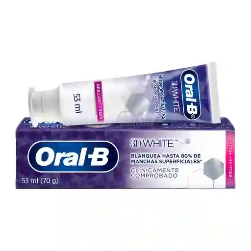 Crema de Dientes Blanqueadora Oral-B 3D White Brilliant Fresh 53ml