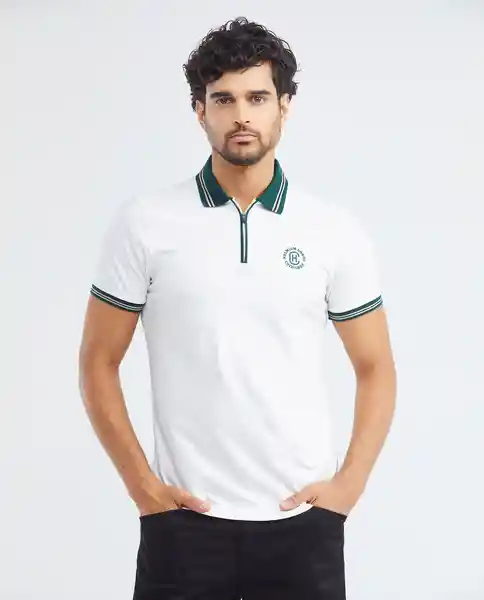 Camiseta Polo Zipper Crudo Prístino Claro Talla S Chevignon