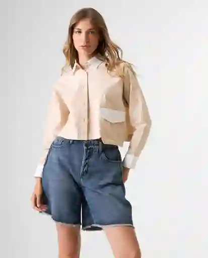Camisa Mujer Beige Talla M 612G001_BEI151215 Americanino