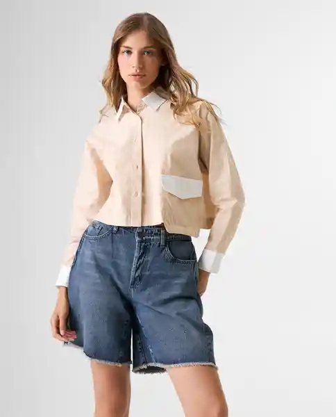 Camisa Mujer Beige Talla M 612G001_BEI151215 Americanino