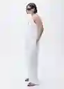 Pantalón Bonnie Blanco Talla 38 Mujer Mango