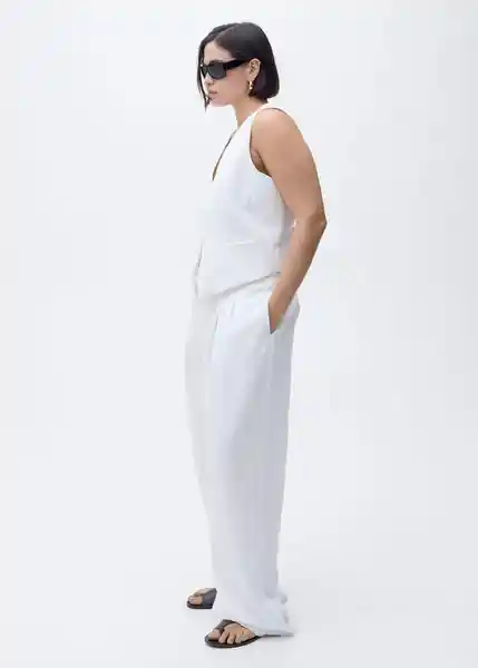 Pantalón Bonnie Blanco Talla 38 Mujer Mango
