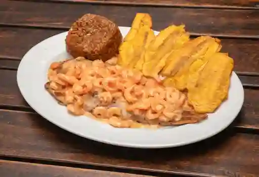 Robalo en Salsa de Camarón.