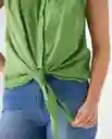 Camisa Verde Pesto Medio Talla S 619F097 Esprit