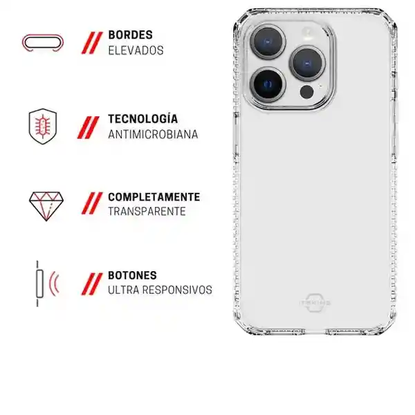 Itskins Estuche Spectrum Clear Para iPhone 15 Pro Transparente