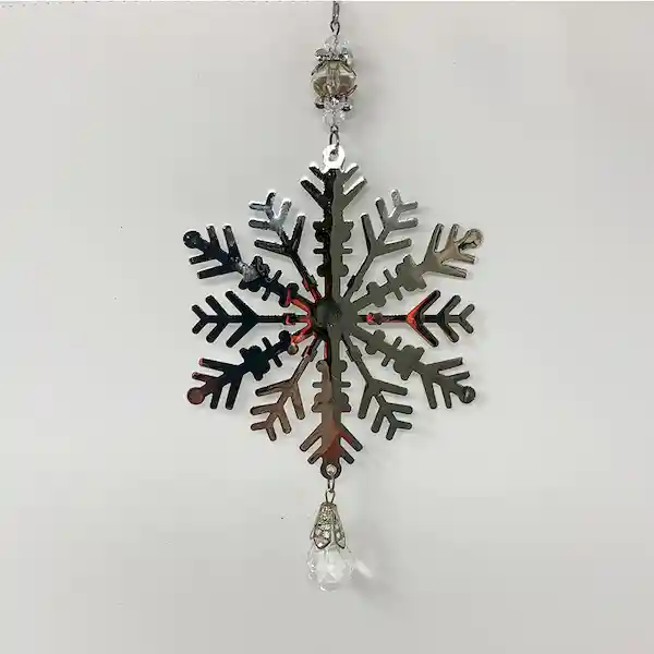 Burica Muñeco Ornamento Snowflake Plateado 12 x 11 cm