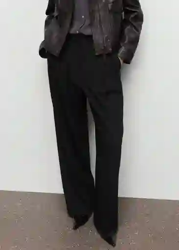 Pantalón Gabi Negro Talla 38 Mujer Mango