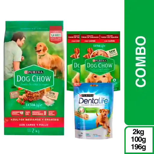 Combo Dog Chow Medianos y Grandes + Dentalife 