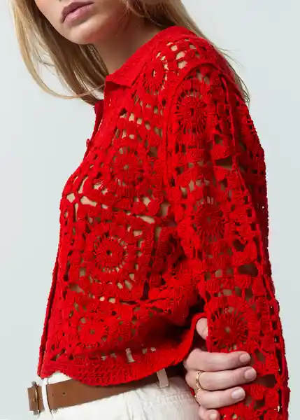 Saco Tejido Mujer Rojo Adrenalina Medio Talla S 482G037 Naf Naf