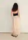 Falda Pipo Beige Talla 40 Mujer Mango
