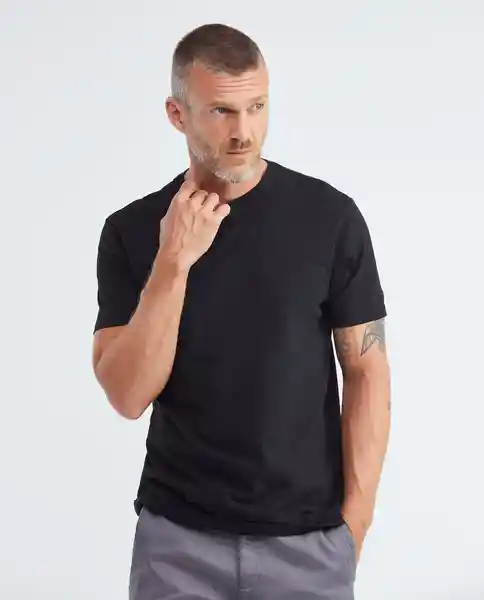 Basic T-shirt M/c Negro Sombrío Ultraoscuro Talla Xxl Hombre Chevignon