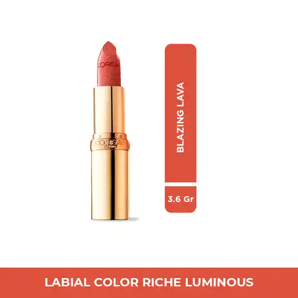 Labial L’Oréal Paris Colour Riche Luminous Blazing Lava 3.6 gr