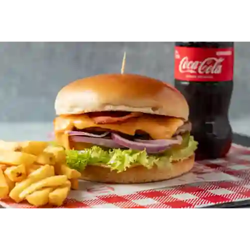 Hamburguesa Clásica + Papas y Gaseosa