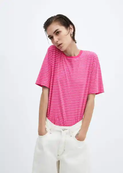 Camiseta Bella-H Fucsia Talla S Mujer Mango