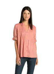 Blusa Manga Corta Rosado Talla S