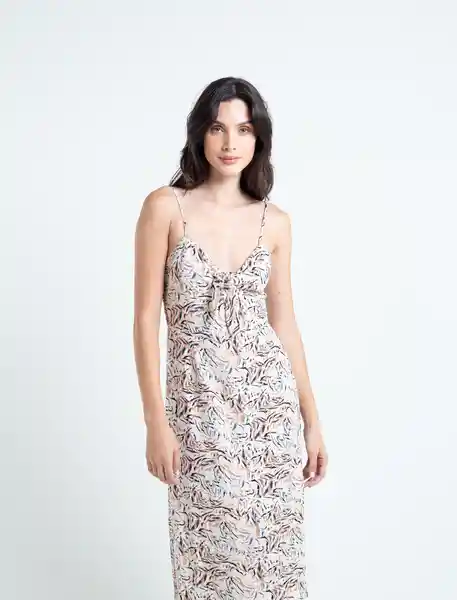  Vestido Lilium Mujer Crudo Marfil Claro Talla L Naf-Naf 