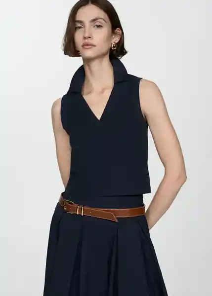 Falda Popn-H Navy Talla S Mujer Mango