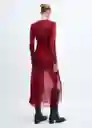 Vestido Roses Rojo Talla XS Mujer Mango