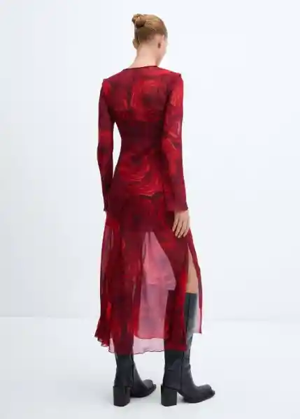 Vestido Roses Rojo Talla XS Mujer Mango