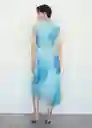 Vestido Clariet Azul Talla S Mujer Mango