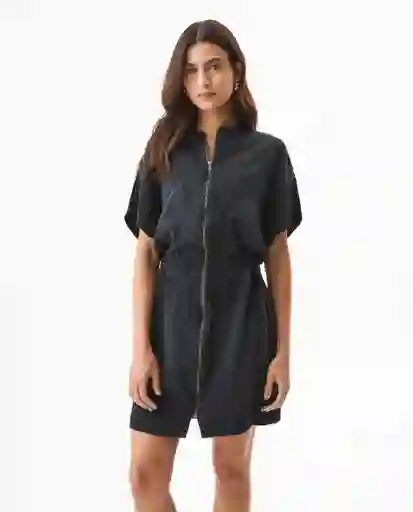 Vestido Denim Dress Negro Jaguar Ultraoscuro Talla L Chevignon
