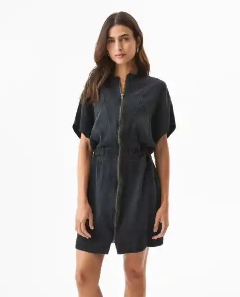 Vestido Denim Dress Negro Jaguar Ultraoscuro Talla L Chevignon