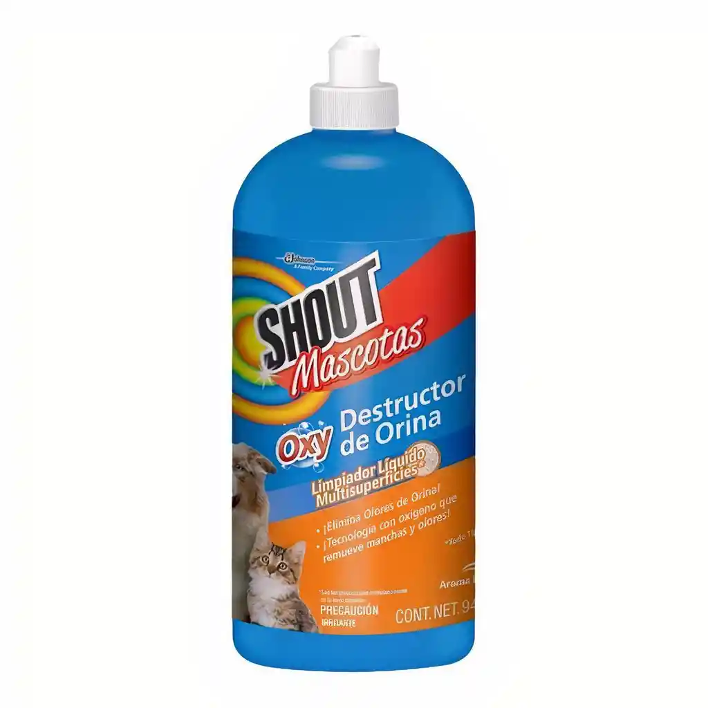 Shout Oxy Mascotas Limpiador Liquido Destructor De Orina 960Ml