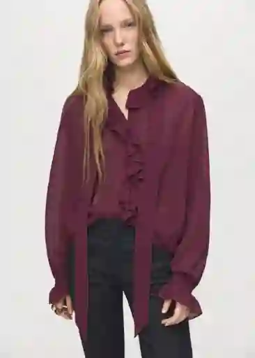 Blusa Bologna Burdeos Talla L Mujer Mango