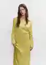 Vestido Chiffe-a Lima Talla S Mujer Mango