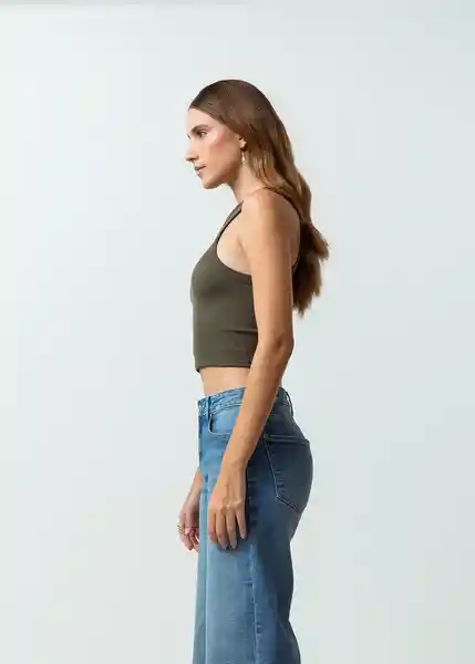 Camiseta Mujer Verde Olivo Ultra Oscuro Talla M 402G032 Naf Naf