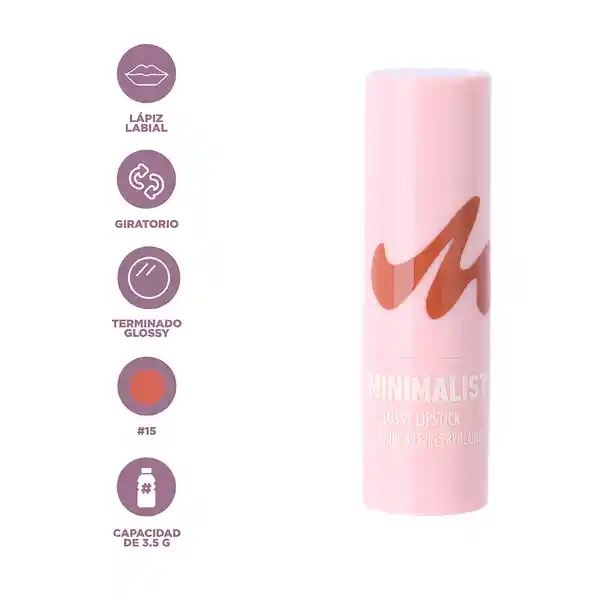 Lápiz Labial Brillante Serie Minimalist 15 Miniso