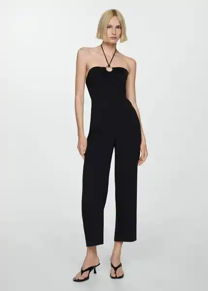 Enterizo Mono Sure Negro Talla L Mujer Mango