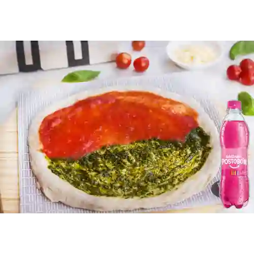 Combo Arma Tu Pizza de 27 Cm + Manzana 400 ml