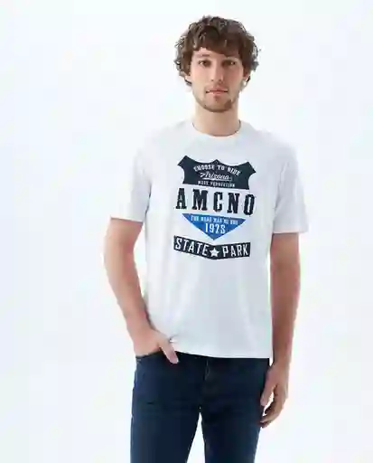 Camiseta Hombre Blanco Talla M 849F001 Americanino