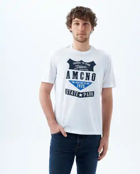 Camiseta Hombre Blanco Talla M 849F001 Americanino