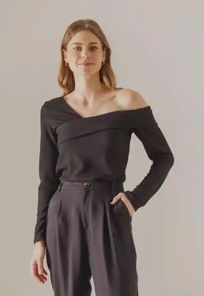 Camiseta Manga Larga Dama Negro Talla XS