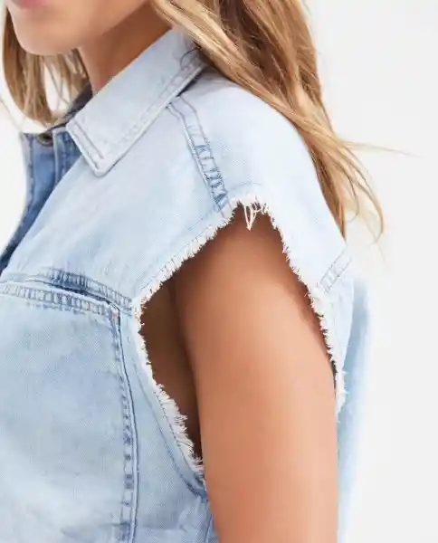Camisa Manga Sisa Clara Azul Cristalino Claro Talla L Chevignon