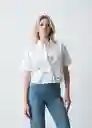 Camisa Fresa Mujer Crudo Puro Claro Talla L 013G353 Naf Naf