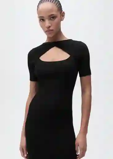 Vestido Nenufar Negro Talla M Mujer Mango
