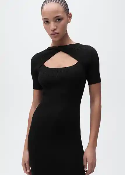 Vestido Nenufar Negro Talla M Mujer Mango