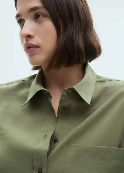 Camisa Aurelia Khaki Talla S Mujer Mango