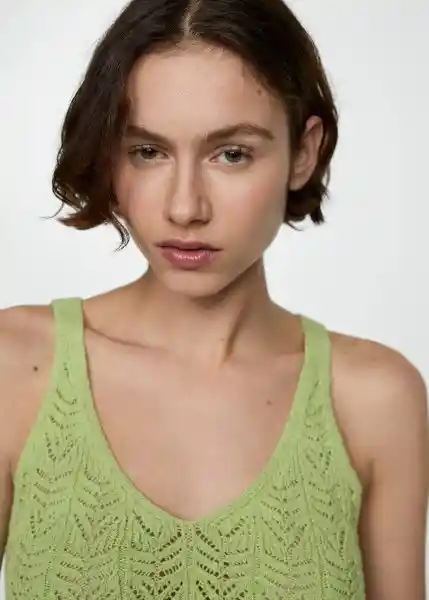 Top Sito Verde Talla S Mujer Mango